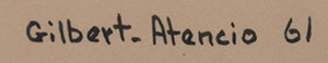 Artist signature of Gilbert Benjamin Atencio (Wah Peen) (1930&ndash;1995) of San Ildefonso Pueblo