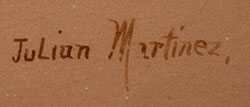 Signature of Juli&aacute;n Martinez (1885-1943) Pocano - Coming of the Spirits