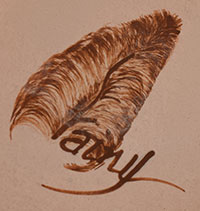 Artist signature of Rainell Naha (1949- ) Featherwoman - Hopi Pueblo, Hopituh Shi-nu-mu