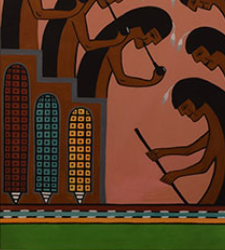 “Ritual Smoking” 1968 by Tyler Polelonema Corn Detail Image