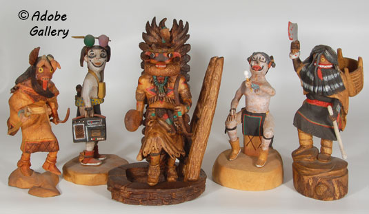 Example group of Pueblo katsina dolls.